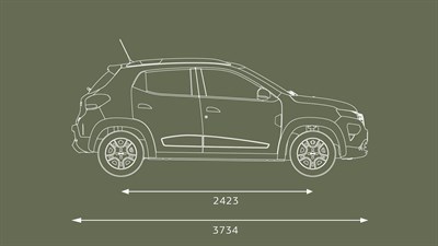 Novi Dacia Spring - dimenzije sa strane